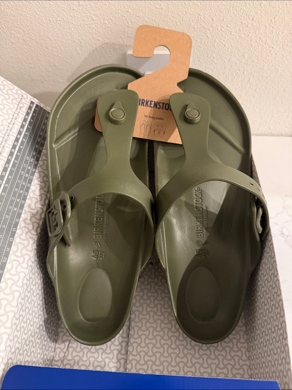 Birkenstock Olive Green EVA Thong Sandals